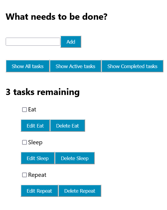 screenshot of todo app 